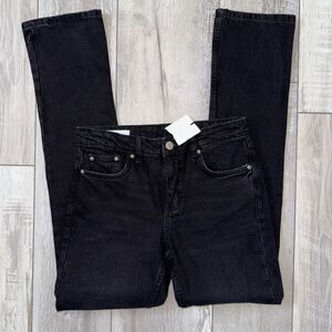 NWT Zara High Rise Straight Leg Black Jeans size 2